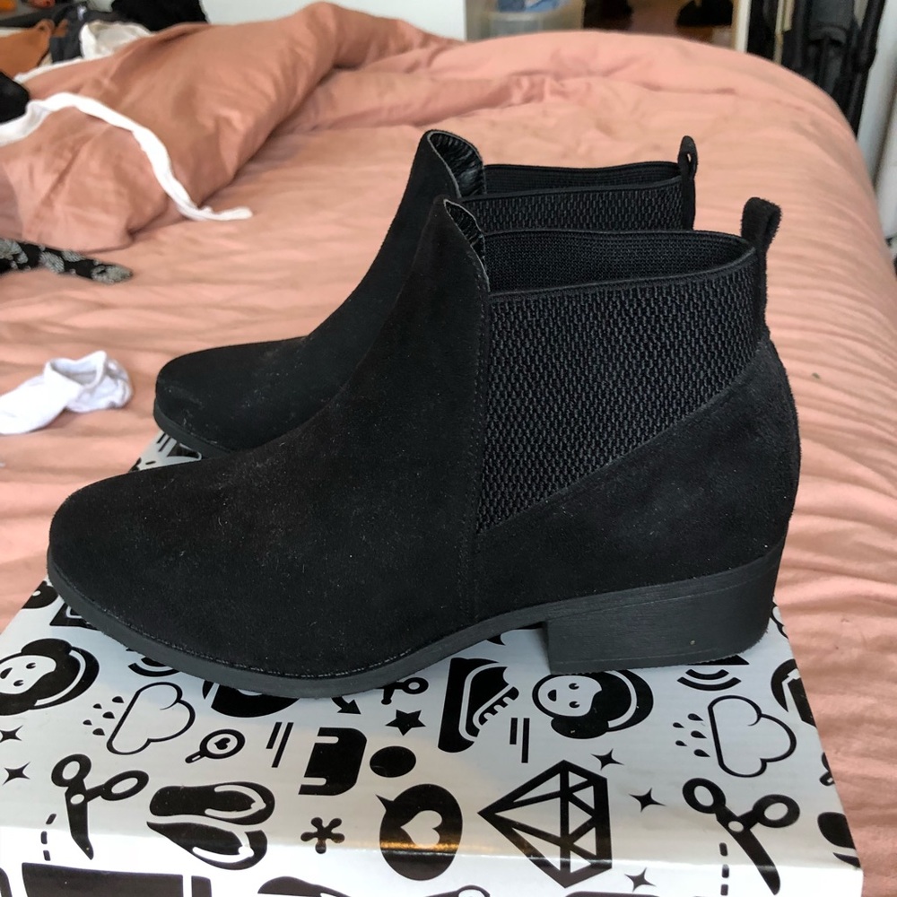 Black suede booties brand new